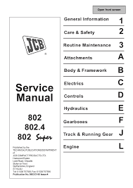 Jcb 802 4 Mini Excavator Service Repair Manual Sn 732450 To 732999