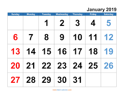 January 2019 Editable Calendar With Images Monthly Calendar Template