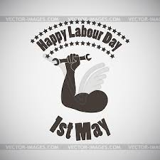 Mai begangen, der tag der arbeit 2021 fällt auf einen samstag. Labour Day Emblem Vector Clipart