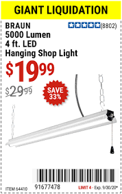 braun 4 ft led hanging shop light for 19 99 harbor freight coupon harbor freight tools coupon book
