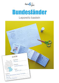 Bundeslander Leporello Basteln In 2020 Leporello Basteln Leporello Unterrichtsmaterial