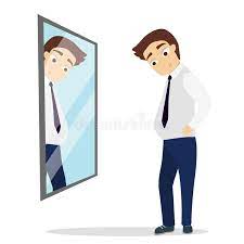 Motivation vector illustration on white. Man Looking At The Mirror Stock Vector Illustration Of Mirror 104781456