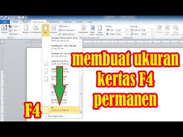 Cara Membuat Ukuran Kertas F4 Di Word Excel Secara Permanen Youtube