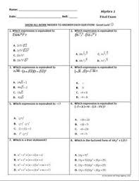 No prep complete unit + differentiated + answer keys (alg 1) by. Algebra 2 Final Exam By All Things Algebra Teachers Pay Teachers