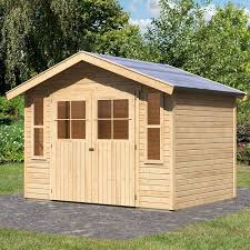 Abri De Jardin 8 80m En Bois Massif Non Traite 19mm Altenau Karibu Maison Facile Www Maison Facile C Chalet De Jardin Abri De Jardin Bois Abri De Jardin