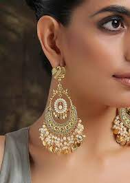 In yellow gold 18k (6.00 grams) rs. Buy Gold Chandbali Earrings Adorned In Rich Shell Pearls And Intricate Temple Detailing By Paisley Pop