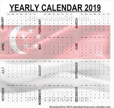 2019 Singapore Calendar With School Holidays Calendar Printable Calendar School Holidays