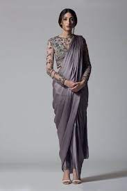 Beautiful Ash Grey Dhoti Pant Saree Style For An Indian Wedding See More On Wedmegood Com Wedmegood India Saree With Pants Saree Styles Saree Draping Styles