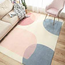 Novelty Living Room Rug Pastel Color Blocking Carpet Polyester Pet Friendly Area Rug Pink 5 Rugs In Living Room Pastel Living Room Pastel Colors Living Room