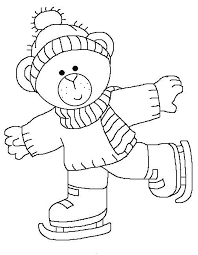 Ice Skating Bear Coloring Pages Winter Bear Coloring Pages Christmas Coloring Pages