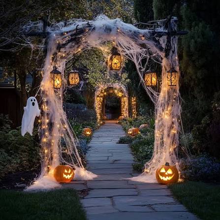 Spooky archway decorating the pathway