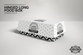 Hinged Long Sandwich Box Mockup Box Mockup Free Packaging Mockup Food Box Packaging