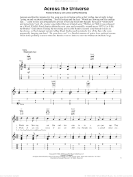 Across The Universe sheet music for ukulele (easy tablature) (ukulele easy  tab)