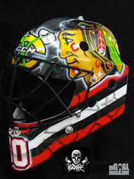 Stephane bergeron of griff airbrush has finished an updated version of corey crawford's chicago blackhawks mask, one we have always liked for it's bold simplicity from a distance and its layered detail when seen up close. Help Find Corey Crawford S Stadium Series Mask Home Facebook