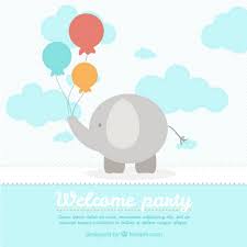 Free printable baby shower cards templates. Cute Elephant Baby Shower Card Template Free Vectors Ui Download