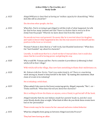 This comes after her arrest for using her books to kill walcott's pigs Arthur Miller S The Crucible Act I Study Guide P 1025 Abigail