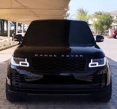 Full Black Colar And Black Glass Range Rover With Angel Eye Luxury Cars Range Rover Dream Cars Range Rovers Range Rover