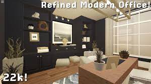 You can get a job, earn money, hang out with friends equipped with four bedrooms, two bathrooms, a garage, kitchen, living room, dining room, even an upstairs seating area. Roblox Bloxburg Refined Modern Office Speedbuild 22k Affectionate Ash Youtube