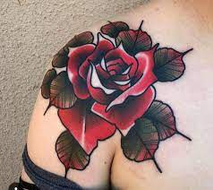 Traditional Rose Traditional Rose Tattoos Rose Tattoos Rose Shoulder Tattoo