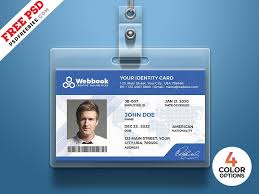 Our free badge maker allows you to customize any id! Free Id Card Template Psd Set Employee Id Card Id Card Template Card Templates Free