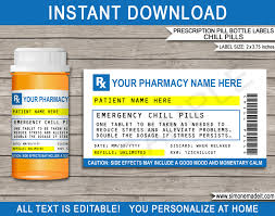 Different file formats available for download at uprinting.com. Prescription Chill Pill Labels Template Emergency Chill Pills Gag Gift