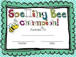 Colour band certificate of achievement. Spelling Bee Award Freebie Classroom Spelling Bee Pinterest Spelling Bee Spelling Bee Decorations Bee Certificate