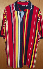 Black And Yellow Striped Shirt Mens Vintage Bugle Boy Mens Striped Polo Shirt Size Large Red Yellow Blue White Striped Polo Shirt Mens Stripes Long Sleeve Denim Shirt
