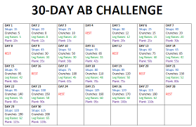 30 Day Abs Challenge 30 Day Ab Challenge Workout
