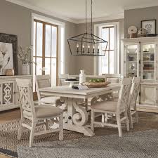 The cheapest offer starts at £160. Magnussen Home Bronwyn 7 Piece Farmhouse Dining Table Set With Upholstered Side Chairs Value City Furniture Dining 7 Or More Piece Sets
