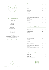 COCKTAIL OFFER GINS FLAVOURED GINS TONIC WATER