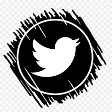 Scribble Twitter logo black PNG - Similar PNG