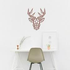Sturdiness fine quality lustrous shine. Geometric Stag Head Wall Art Wooden Copper Various Colours Christmas Reindeer Ebay