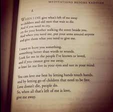This Is A Poem Called Epitaph By Merrit Malloy Recent Editions Of The Reform Jewish Prayer Book Added Poetry When I Die Meditation How To Memorize Things