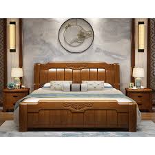 This classic bed frame will look great with your choice of textiles and bedroom furniture. Classic Oak Bed Storage Function Modern Simple Double Bed Frame 1 8m Nordic Solid Wood Bed Shopee Malaysia