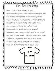 Dr Seuss Rap Poem Poetry Read Across America Dr Seuss Activities Dr Seuss Day Rap Poem