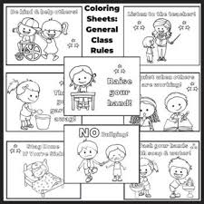 Coloring page with educational implication is a real treasure for parents: General Classroom Rule Coloring Pages By The Classy Classroom Vip