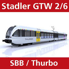 Train Thurbo Stadler Gtw 3ds 3d Model Stadler Train Rail Transport