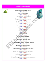 Take our quiz to see if you can. True Or False Super Quiz Questions And True False Flashcards Included Esl Worksheet By Crazy Turtle