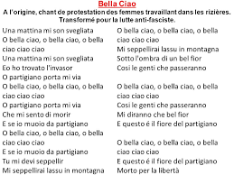 ¿qué te parece esta canción? Parole Bella Ciao Espagnol