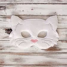 Kids Cat Mask Felt Mask Kitty White Black Costume Etsy Felt Mask Cat Mask Felt Cat