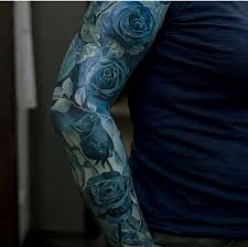 Black And Blue Roses Tattoo Blue Rose Tattoo Blue Flower Tattoos Rose Tattoos Rose Tattoo Sleeve