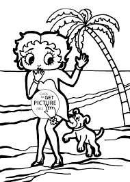 Free printable betty boop coloring pages for kids. Betty Boop Beach Coloring Pages For Kids Printable Free
