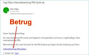 Bewegst du ihn auf den schriftzug. Gefalschte Email Ing Diba Ing Diba Internetbanking Pin Lauft Ab Codedocu De Blog