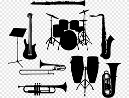 Sedangkan elemen yang paling penting dari musik jazz adalah blue notes, improvisasi, polyrhythms, sinkopasi dan shuffle note. Alat Musik Jazz Trombon Monokrom Instrumen Kuningan Png Pngegg