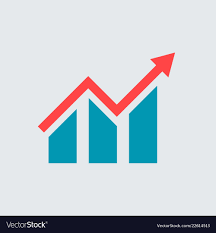 flat growing graph bar chart icon