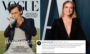 The house star took to instagram earlier this month with a funny new year meme of rock band ramones, but was flooded with criticism over her. Harry Styles Is Defended By Olivia Wilde After Candace Owens Attack On Vogue Shoot Daily Mail Online