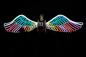 White Night Melbourne Neon Angle Wings Neon White Night Lights Melbourne Art