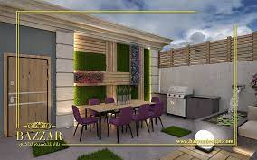 تصميم روف سطح مودرن باستخدام الاشجار الصناعية والخشب outdoor furniture sets outdoor furniture outdoor decor