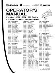 Maybe you would like to learn more about one of these? Simplicity Prestige 27hp Operator S Manual Manualzz