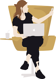 Vector Woman Sitting Using Macbook Vector Illustration People People Illustration Illustration Art Girl